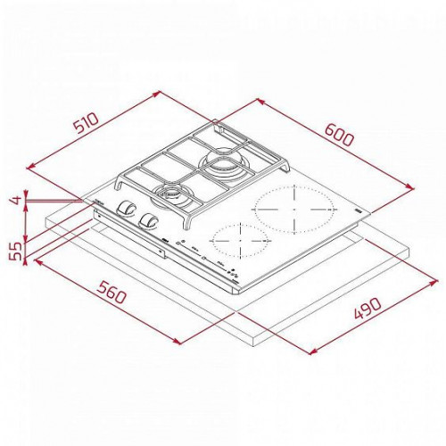 Варочная поверхность TEKA HYBRID JZC 64322 ABN BK (112570149)