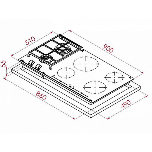 Варочная поверхность TEKA HYBRID JZC 96324 ABN BK (112570150)