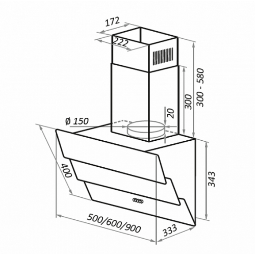 Вытяжка Maunfeld CASCADA PUSH 60 черный