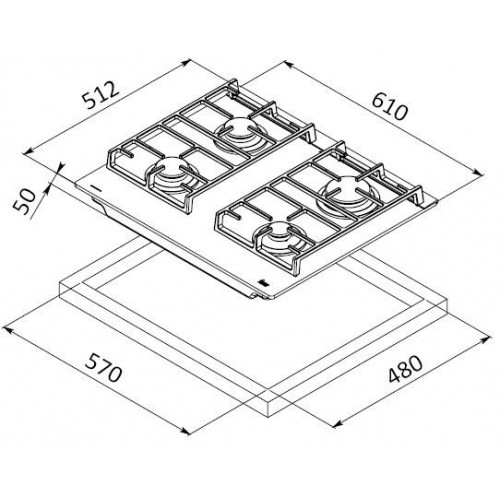 Поверхность TEKA CGW LUX 60 TC 4G AI AL CI (40217007)