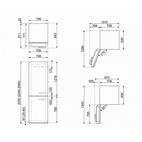 Холодильник SMEG FAB38LBL