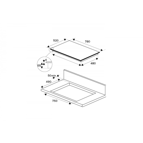 Варочная поверхность BERTAZZONI P786IM3B2NE