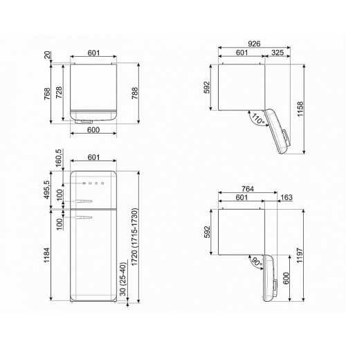 Холодильник SMEG FAB30RCR5