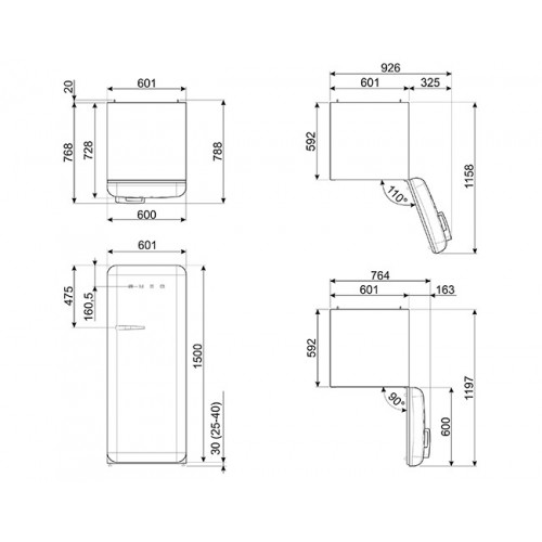 Холодильник SMEG FAB28RWH3