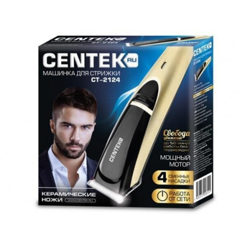 Машинка для стрижки Centek CT-2124 черный/золотистый