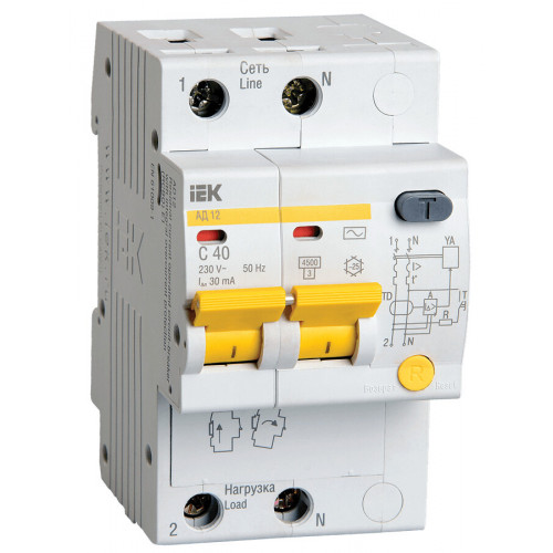 Выключатель дифференциальный IEK MAD10-2-040-C-030