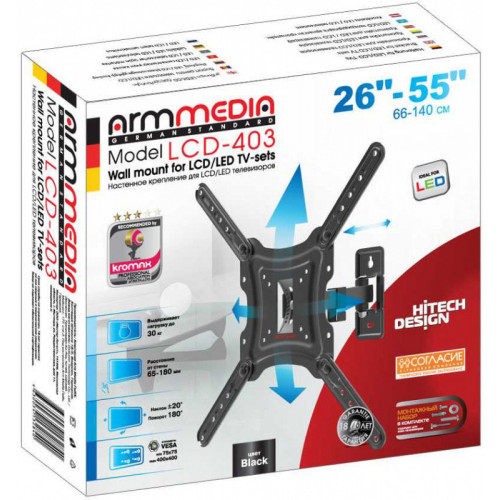 Кронштейн для телевизора Arm Media LCD-403 new черный