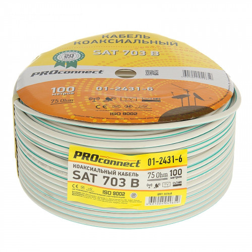 Кабель Cabletech SAT 703B (01-2431-6) 100м белый