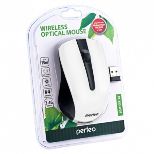 Мышь Perfeo PF-353-WOP-W black/white USB