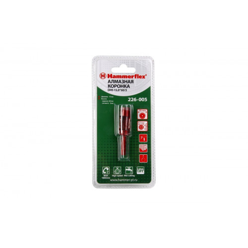 Алмазная коронка Hammer Flex DHS 15,0*60/5 A3 60Р (226-005)