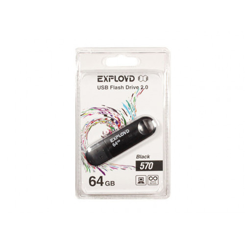Флэш-накопитель Exployd 64GB-570-черный