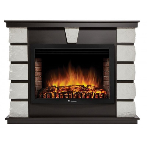 Портал каминный Firelight Excalibur 30 камень белый, шпон венге