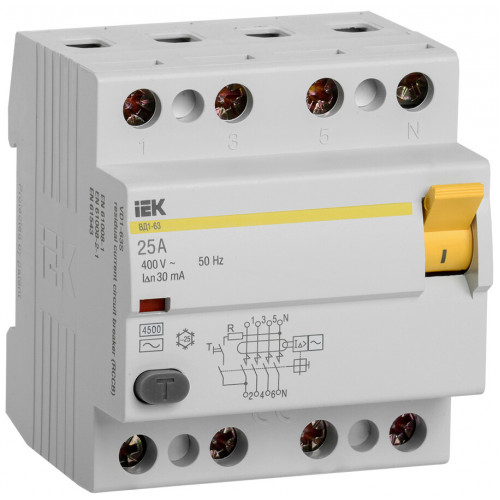 Выключатель дифференциального тока IEK MDV10-4-025-030