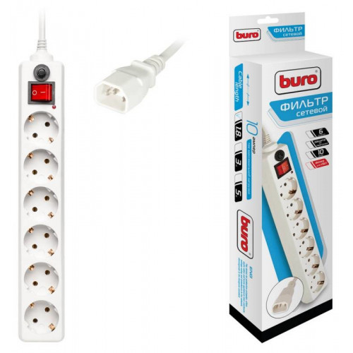 Сетевой фильтр Buro 600SH-1.8-UPS-W