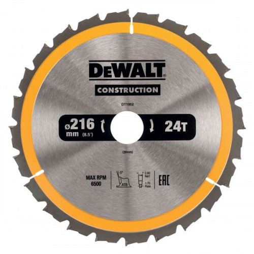 Диск пильный DeWalt DT1952-QZ