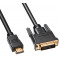 Кабель Buro HDMI-19M-DVI-D-5M