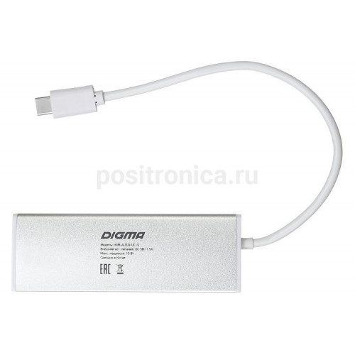 Разветвитель USB-C Digma HUB-4U3.0-UC-S