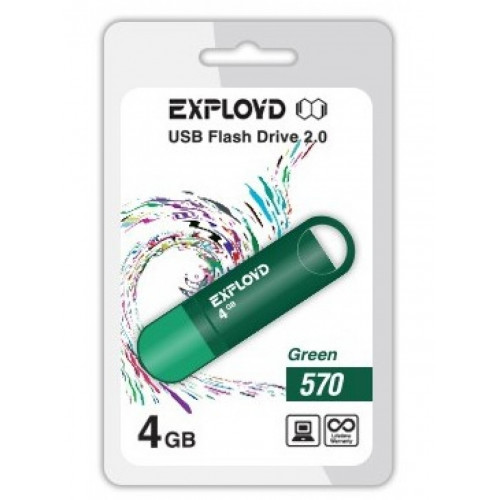 Флеш-накопитель Exployd 4GB-570-зеленый