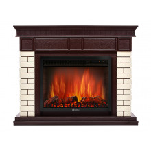 Портал каминный Firelight Bricks 25 бежевый/темный дуб