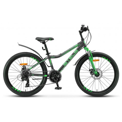 Велосипед Stels Navigator-410 MD 24 21-SP V010 черный/зеленый (LU091556/LU082934)