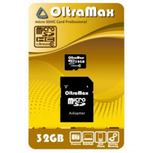 Карта памяти OltraMax MicroSDHC Class 10 32GB + SD adapter