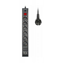Сетевой фильтр Buro BU-SP5_USB_2A-B черный