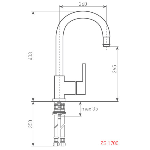 Смеситель для мойки Zigmund & Shtain ZS 1700 топленое молоко