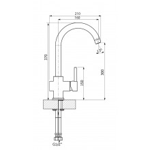 Смеситель для кухни Flortek FK-03 мокко (31FK.03H.1110.303)