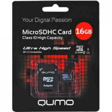 Карта памяти Qumo MicroSDHC 16GB Class10 UHS-I QM16GMICSDHC10U1
