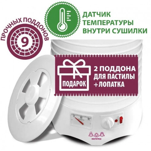 Сушилка для овощей и фруктов Мастерица EFD-0903VM + 2 поддона д/пастилы и лопатка