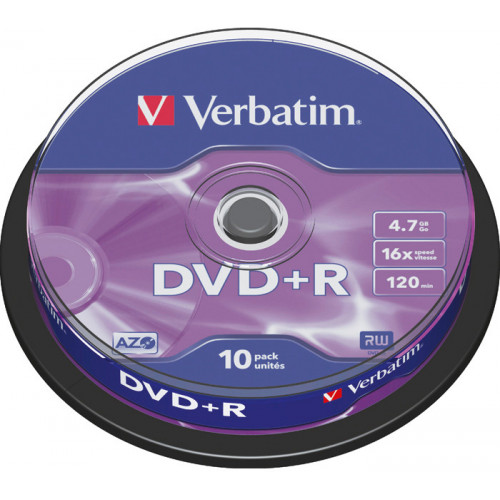 Диск DVD+R Verbatim 4.7GB 43498