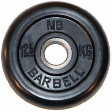 Диск обрезиненный MB Barbell Диск обрезиненный d 26 мм чёрный 1,25 кг