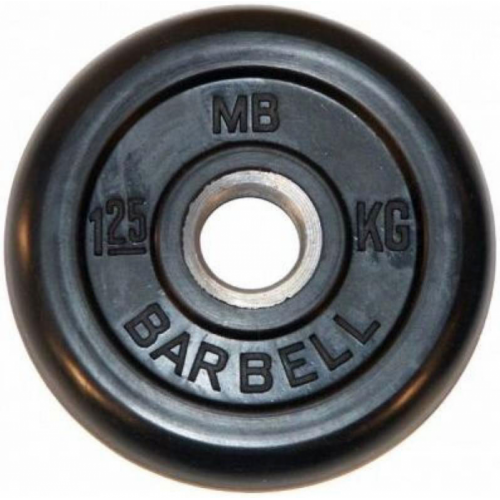 Диск обрезиненный MB Barbell Диск обрезиненный d 26 мм чёрный 1,25 кг