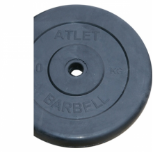 Диск обрезиненный MB Barbell d 31 мм чёрный 20,0 кг Atlet MB-AtletB31-20