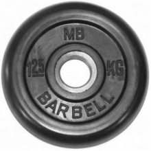 Диск обрезиненный MB Barbell Диск обрезиненный d 31 мм чёрный 1,25 кг