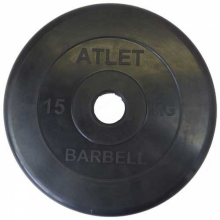 Диск обрезиненный MB Barbell Atlet 51 мм 15 кг MB-AtletB51-15