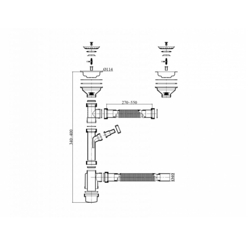 Сифон для мойки Emar ESQ-2SP