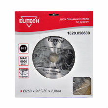 Диск пильный ELITECH 250х32/30 60зуб 1820.056600