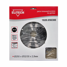 Диск пильный ELITECH 250х32/30 24зуб 1820.056300