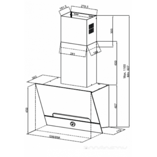 Вытяжка кухонная Kuppersberg F 993 W