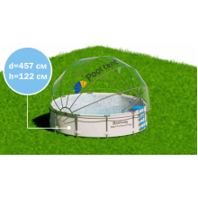 Круглый купольный тент для бассейна Pool Tent 457 см PT457-G серый