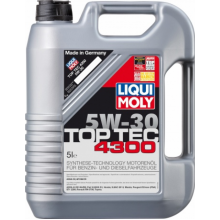 Масло моторное LIQUI MOLY Top Tec 4300 5w30 для PCA, Honda, Toyota, Fiat (5л) Синтетика 8031/3741