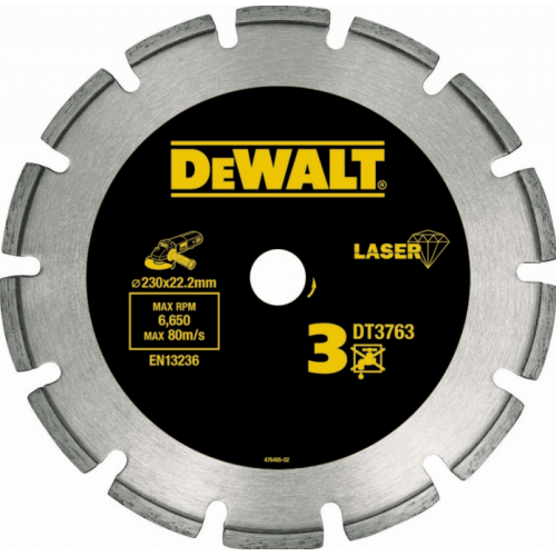 Диск алмазный сегментный DeWalt ф230х22.2х2.8мм DT 3763