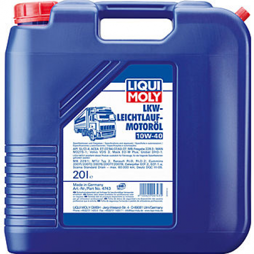 Масло моторное LIQUI MOLY LKW-Leichtlauf-Motoroil Basic 10W40 (20л) 4743