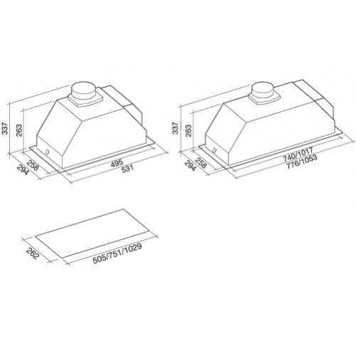 Вытяжка Falmec GRUPPO INCASSO EVO 50 P.E (без ду, 600/960 м3/ч)