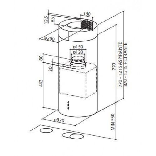 Вытяжка FABER CYLINDRA ISOLA EV8 X A37