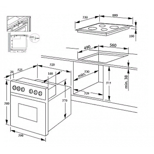 Газовый духовой шкаф RICCI RGO-610BL