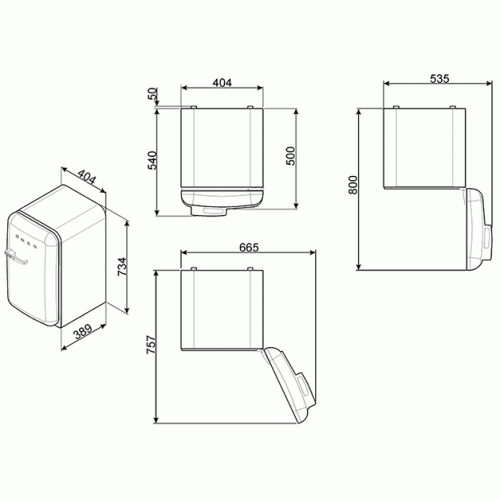 Холодильник SMEG FAB5LBL