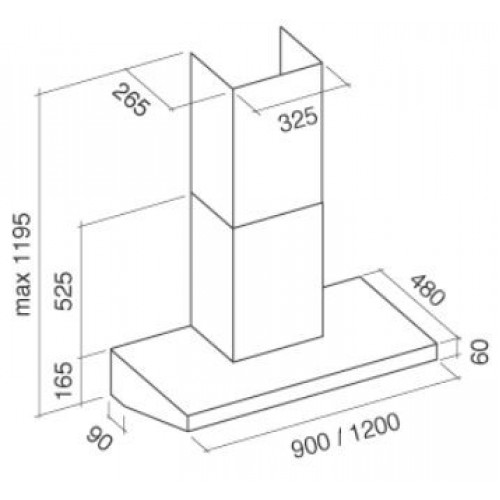 Вытяжка FALMEC MARTE PRO 120 inox (950) пристенная CMHN20.E3P2#ZZZI410F