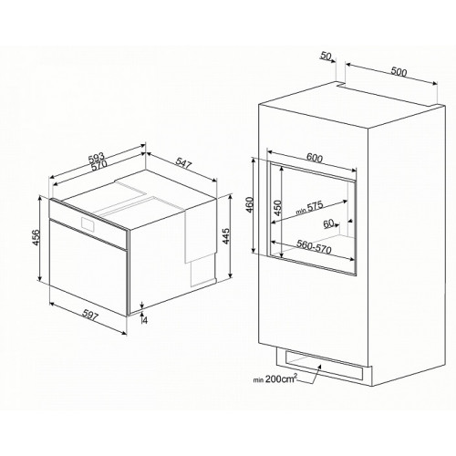 Шкаф скоростного охлаждения и шоковой заморозки SMEG SAB4304X